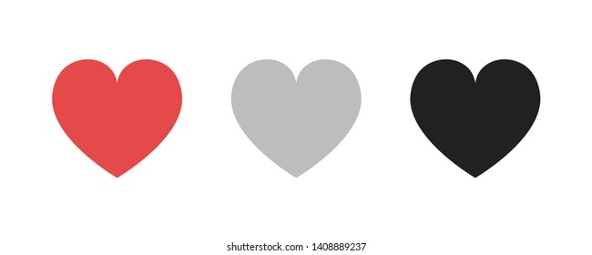 Heart icon collection. Live stream video, chat, likes. Social media.