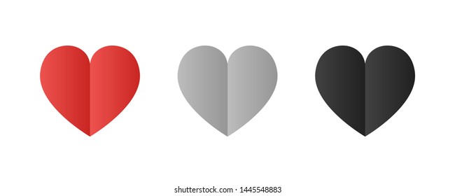 Heart icon collection. Live stream video, chat, likes. Social media