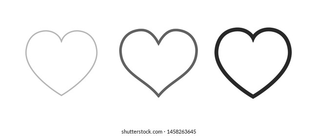 Heart icon collection. Live stream video, chat, likes. Social media.