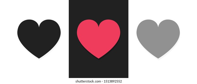 Heart icon collection. Live stream video, chat, likes. Design for Social media.