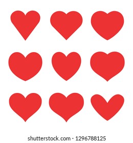 Heart icon collection, love symbol, set of vector hearts