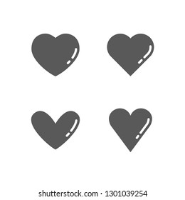 Heart icon collection, love symbol, set of vector hearts