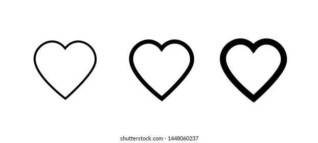 Heart icon collection, love symbols - Vector