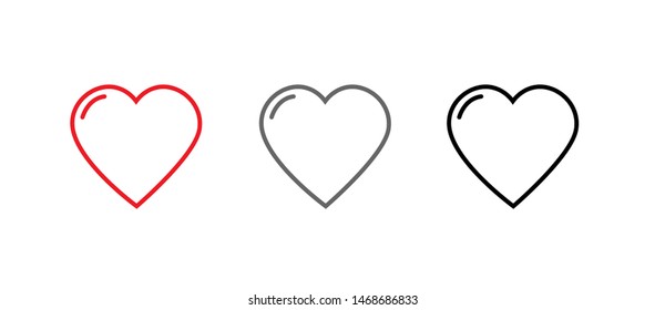 Heart icon collection, love symbols - Vector