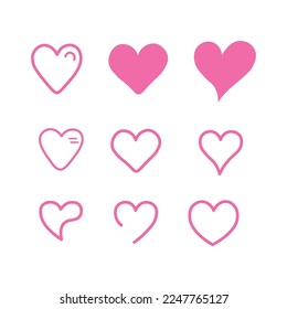 Heart icon collection, love symbols - Vector file