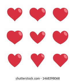 Heart icon collection. Set of hearts. Love symbol.