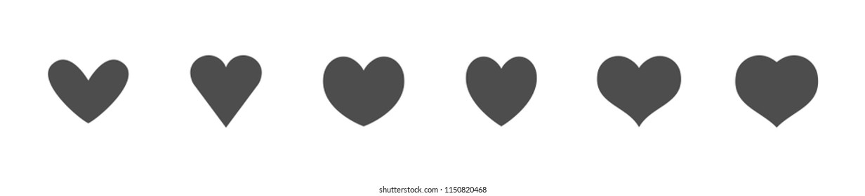 Heart icon collection, set of love signs