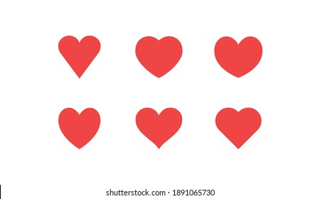 Heart icon collection. Valentine's day symbol. Hearts vector set.  