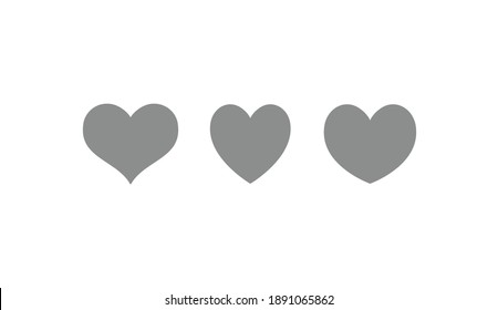 Heart icon collection. Valentine's day symbol. Hearts vector set.  