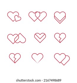 Heart Icon Collection vector, Heart logo