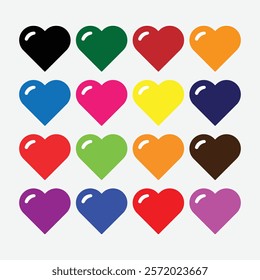 Heart Icon Collection. Heart Icon Vector. Love Icon Set. Happy Valentine day. Big Collection Of Heart Icon.