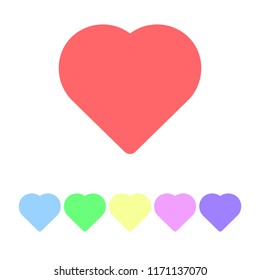 heart icon color. flat design isolated on white. vector eps 10