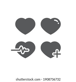 Heart icon, color, line, outline vector sign, linear style pictogram isolated on white. Symbol, logo illustration