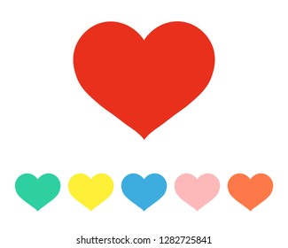 Heart icon Color Variations. Heart symbol for your design. Four Color Variations