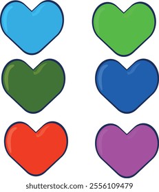 Heart icon Color Variations. Heart symbol for your design