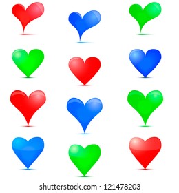 Heart Icon. Colorful icons on Valentine day.