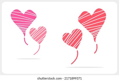 Heart icon in colorful line style for web and app, valentine heart shape vector illustration