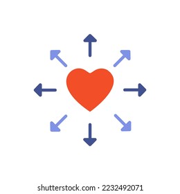 heart icon, concept love all, vector illustration