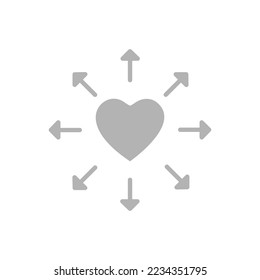 heart icon, concept love all, vector illustration