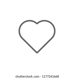 heart icon, concept of love, linear icon thin grey line on white background
