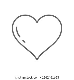 heart icon, concept of love, linear vector thin grey line