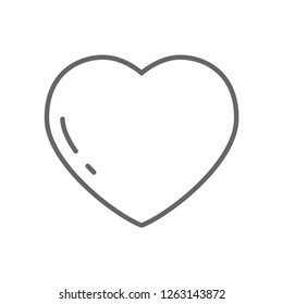heart icon, concept of love, linear vector thin grey line