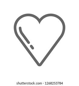 heart icon, concept of love, linear vector bold grey line