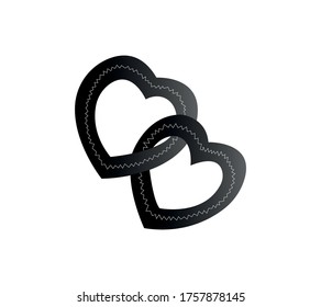 icono del corazón, concepto de ilustración del vector del amor. corazón decorativo de la pareja para el aniversario de la boda