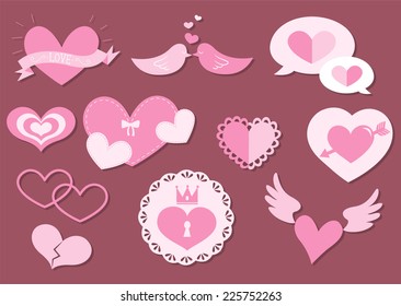 Heart icon concepts illustrations