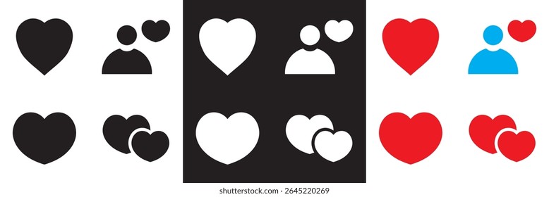 Heart icon .  Containing love icon. Vector illustration. isolated on white and black background. EPS 10