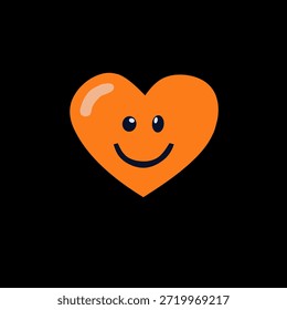 Icono del corazón en estilo plano lindo de la ilustración para los temas del amor y de la emoción. Ideal para San Valentín, romance, pegatinas, redes sociales y reacciones de IU.