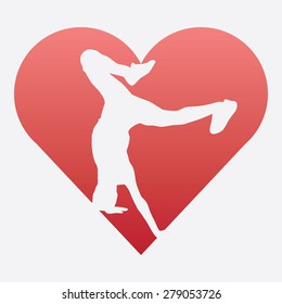 Heart Icon WIth Dancing Figure Inside
