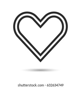Heart icon. Dark heart icon. Vector illustration