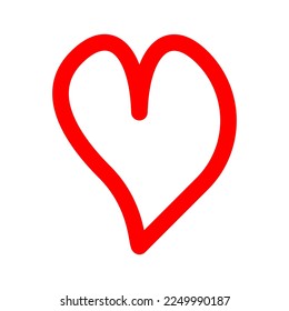 Heart icon. Decorative design element for Valentine's Day. Symbol of love on white background Vector
