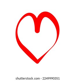 Heart icon. Decorative design element for Valentine's Day. Symbol of love on white background Vector