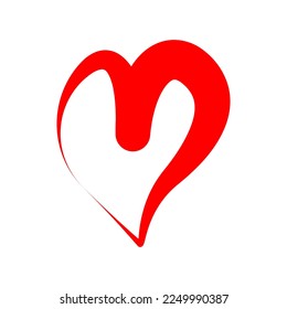Heart icon. Decorative design element for Valentine's Day. Symbol of love on white background Vector