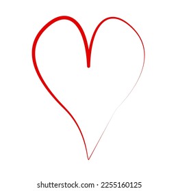 Heart icon. Decorative design element for Valentine's Day. Symbol of love on white background Vector