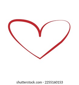 Heart icon. Decorative design element for Valentine's Day. Symbol of love on white background Vector