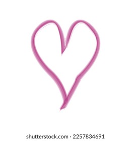 Icono de corazón. Elemento de diseño decorativo para el Día de San Valentín. Símbolo de amor con fondo blanco. Forma de pincel del vector del corazón	