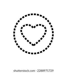 Heart icon design in dashed line style, love symbol vector