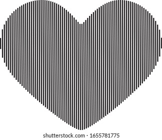 heart icon design element. With line art illustration. Love symbol icon.