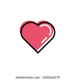 Heart icon design element, Logo element illustration, Love symbol icon