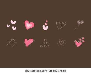 Heart Icon Design Element Set