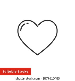 Heart icon design element. Thin line logo element illustration. Vector love symbol icon. Editable stroke EPS 10