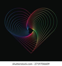 Diseño de icono de corazón con color degradado. Símbolo de amor para el día de San Valentín.