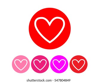 Heart icon design isolated vector illustration. Happy Valentines Day.