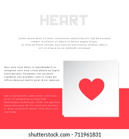 Heart icon design on modern flat background