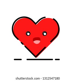 Heart icon design template, character symbol, vector illustration