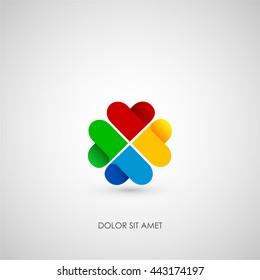 Heart icon design template. Vector illustration.