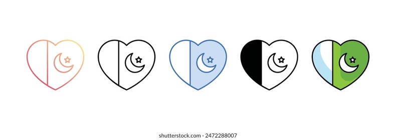 Herz-Icon-Design mit weißem Hintergrund Stock Illustration